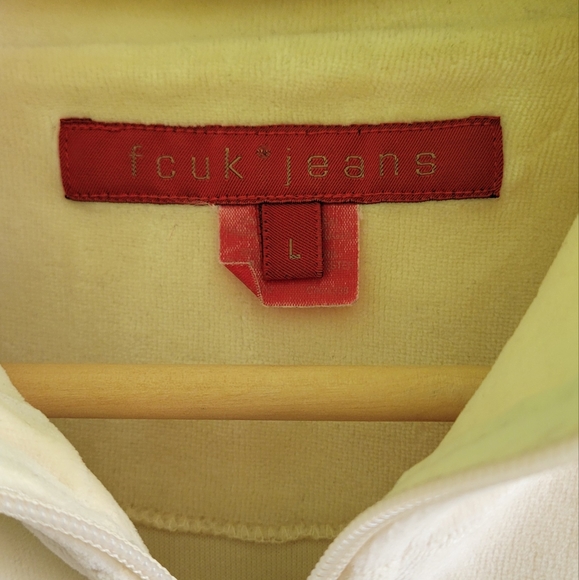 French Connection Vintage Full Zip Jacket Sweatshirt Velour - Picture 2 of 4